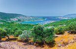 Blick auf die Stadt Cres mit Yachthafen