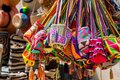 Street sell of handcrafted traditional Wayuu bags in Cartagena de Indias