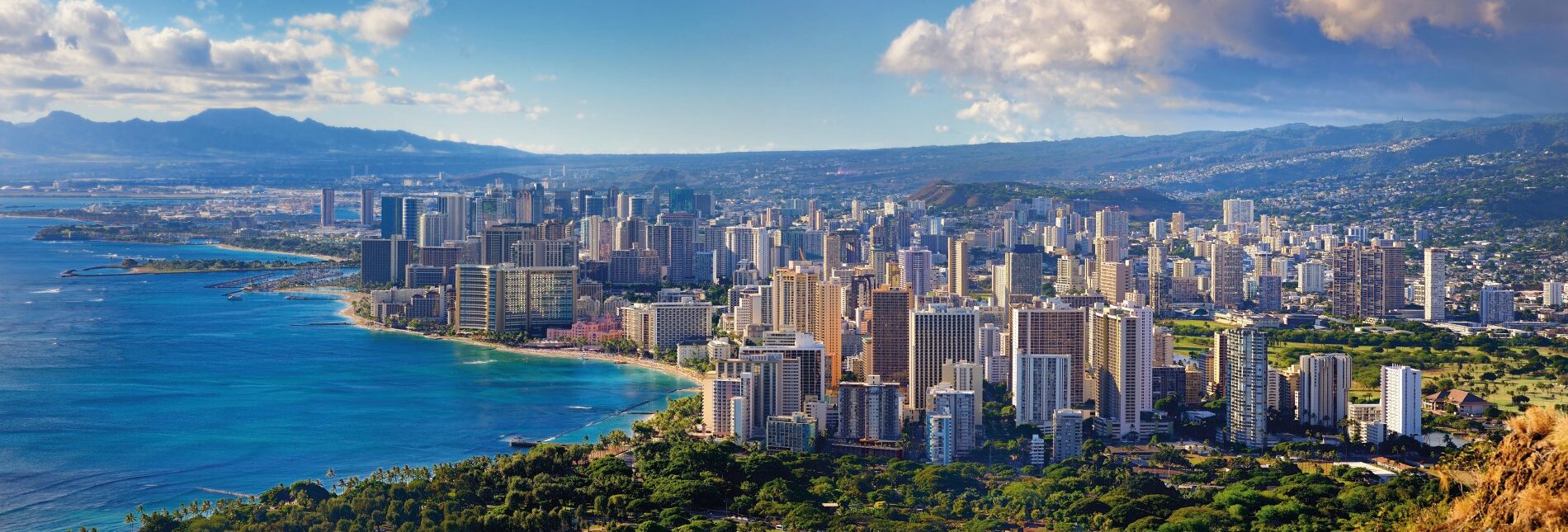 Blick über Honolulu City