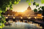 Blick über den Tiber auf den Petersdom